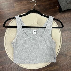 TNA Heather Gray Cropped Tank Top